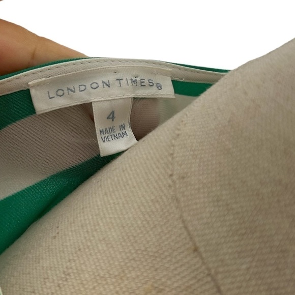 2/$30 London Times Sleeveless Stripe Long Stretch Maxi Dress  Slimming Panel - Picture 13 of 15